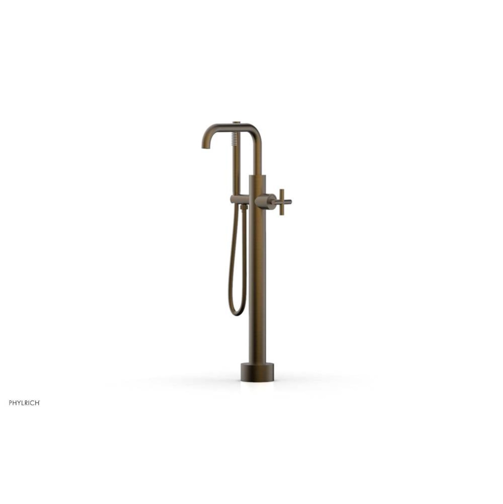 Floor Mounted Tub Filler Cross Hdl W/Handshwr-Short