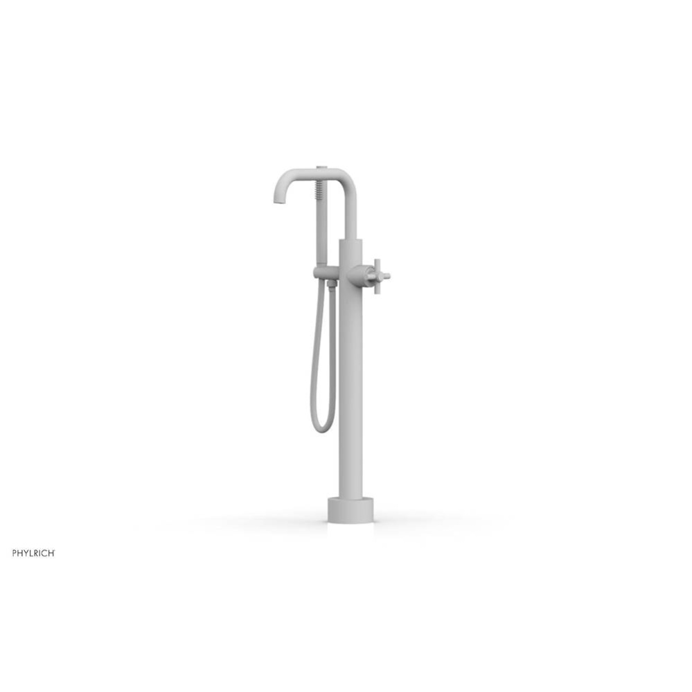 Floor Mounted Tub Filler Cross Tubular W/Handshwr-Short