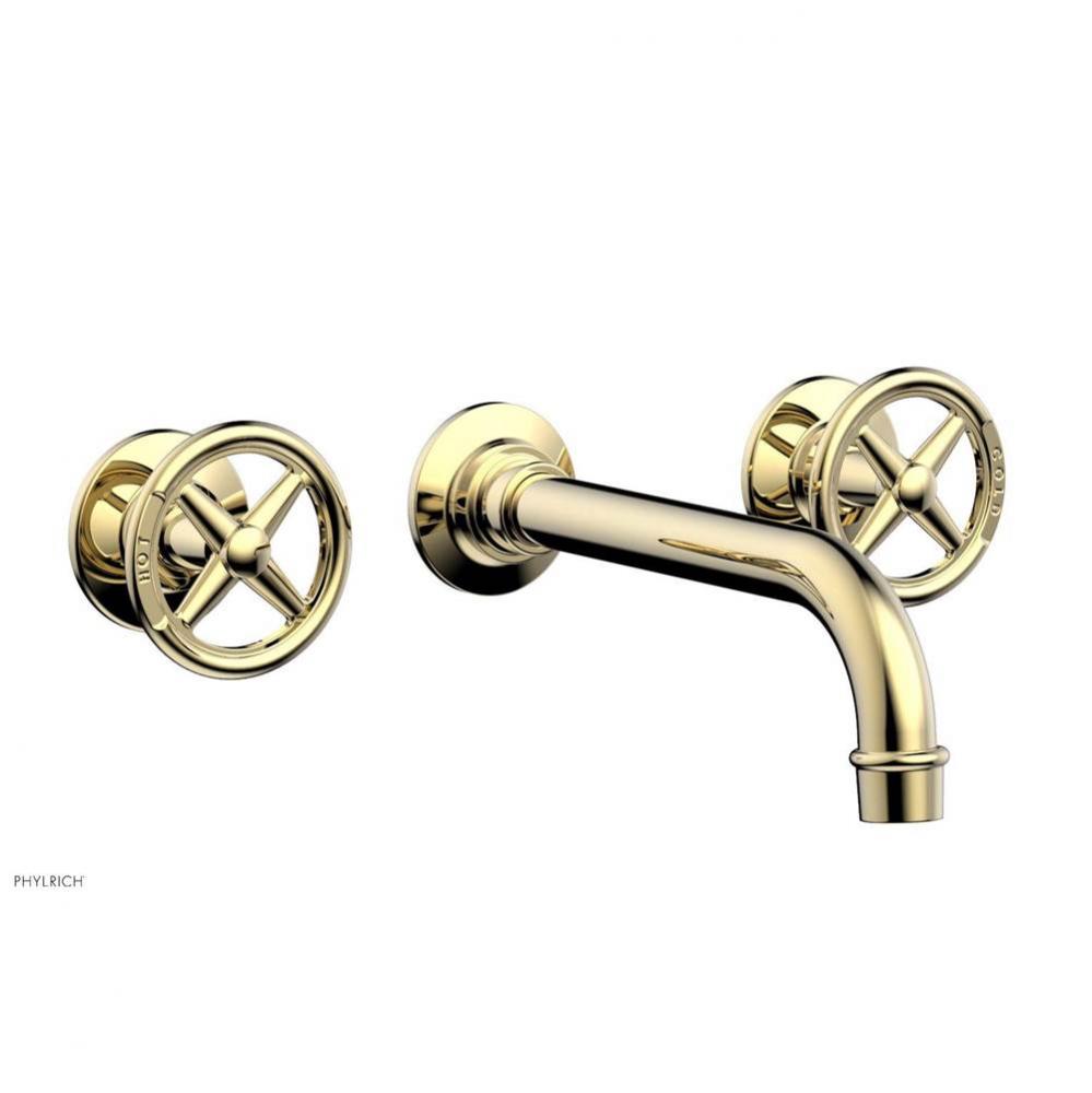 Wall Lav Faucet Works, Cross Handles