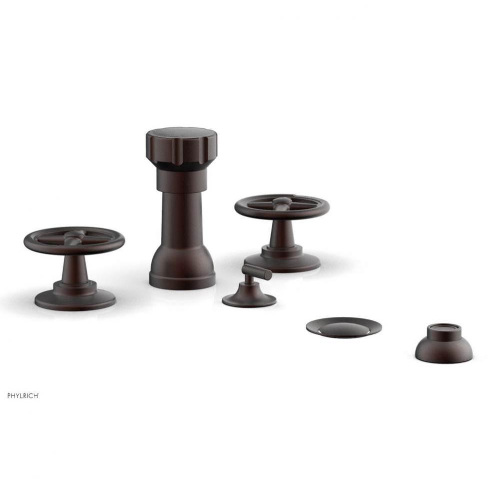 Four Hole Bidet Set Works, Cross Handle