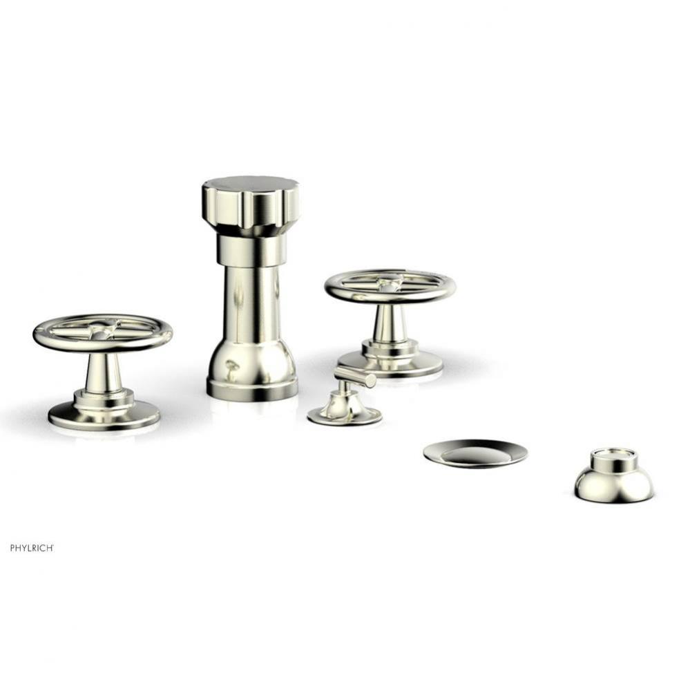 Four Hole Bidet Set Works, Cross Handle