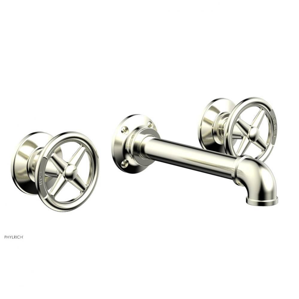 Wall Lav Faucet Works Industrial, Cross Handles