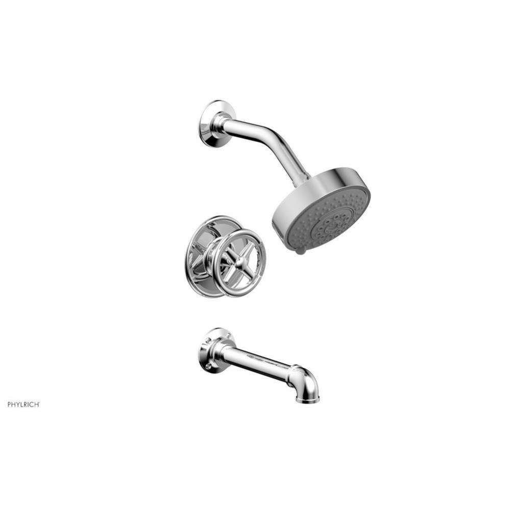 Pressure Balance Tub & Shower Kit, Cross Handle