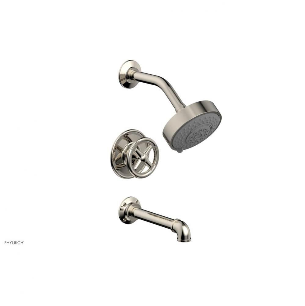 Pressure Balance Tub & Shower Kit, Cross Handle
