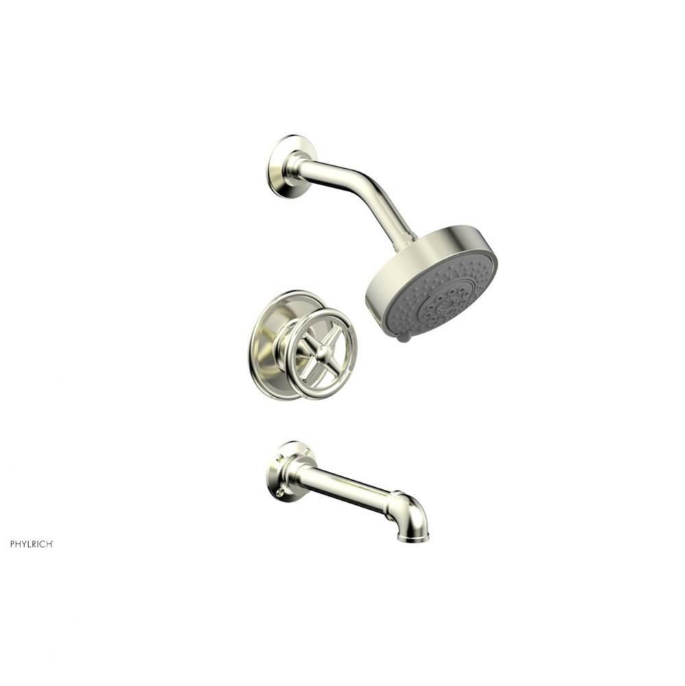 Pressure Balance Tub & Shower Kit, Cross Handle