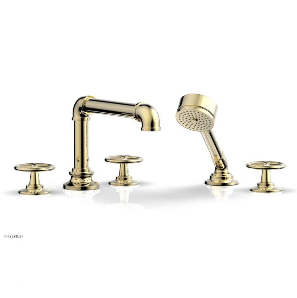 Deck Tub Set Works Industrial W/ Hs, Cross Handle