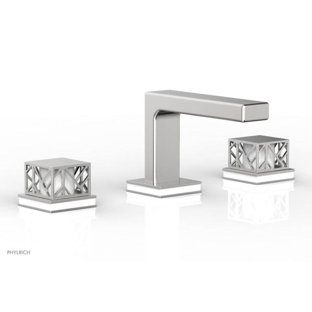 Polished Brass Uncoated (Living Finish) Jolie Widespread Lavatory Faucet With Rectangular Low Spou