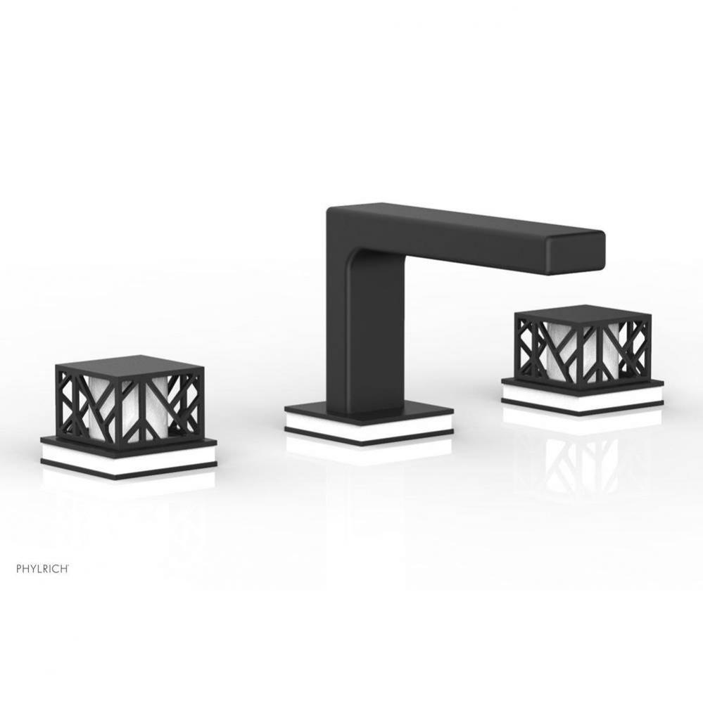 French Brass (Living Finish) Jolie Widespread Lavatory Faucet With Rectangular Low Spout, Square C