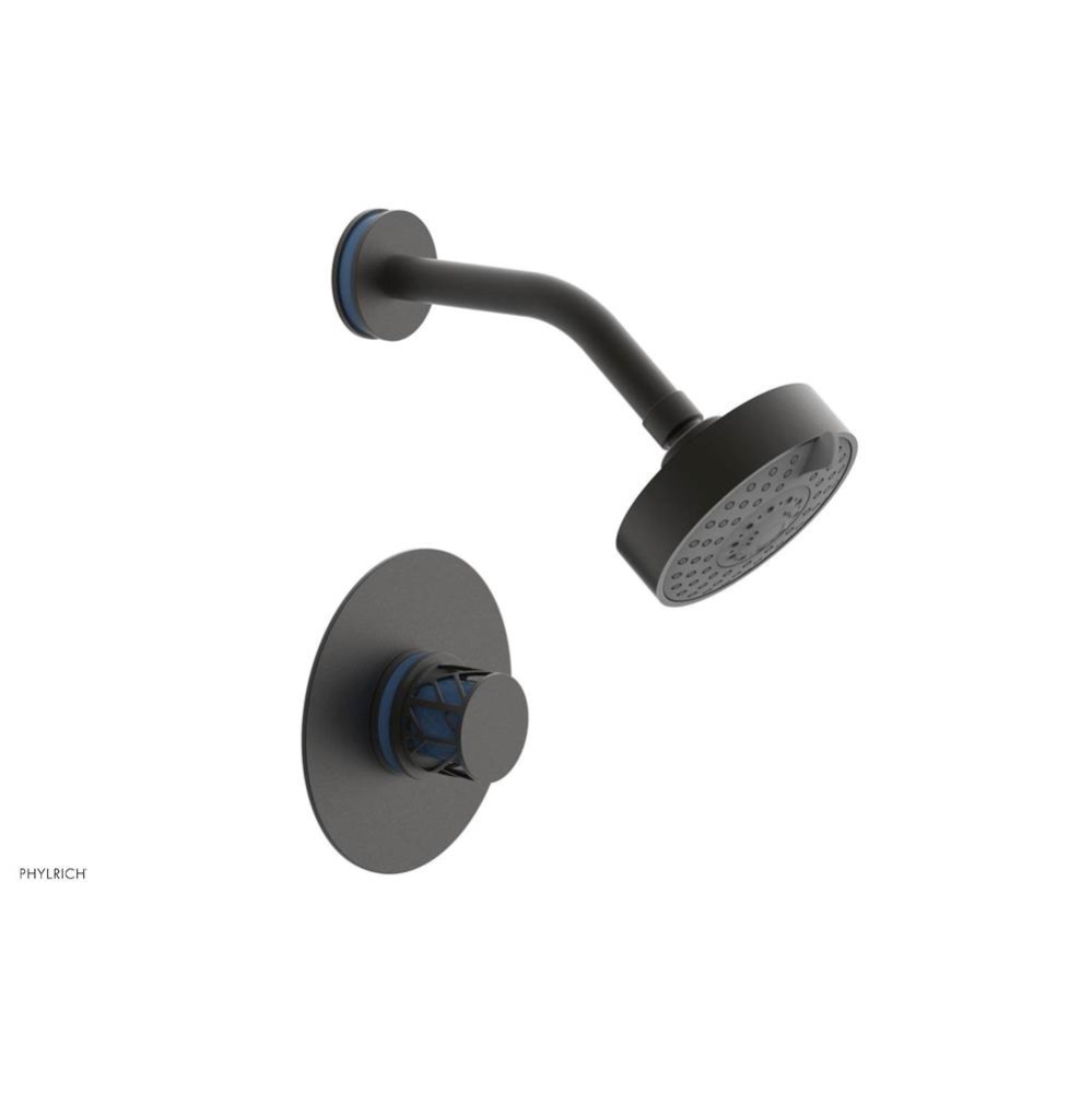 Oil Rubbed Bronze Jolie Pressure Balance Shower Set With Round Trim, Round Cutaway Handle, And Lig