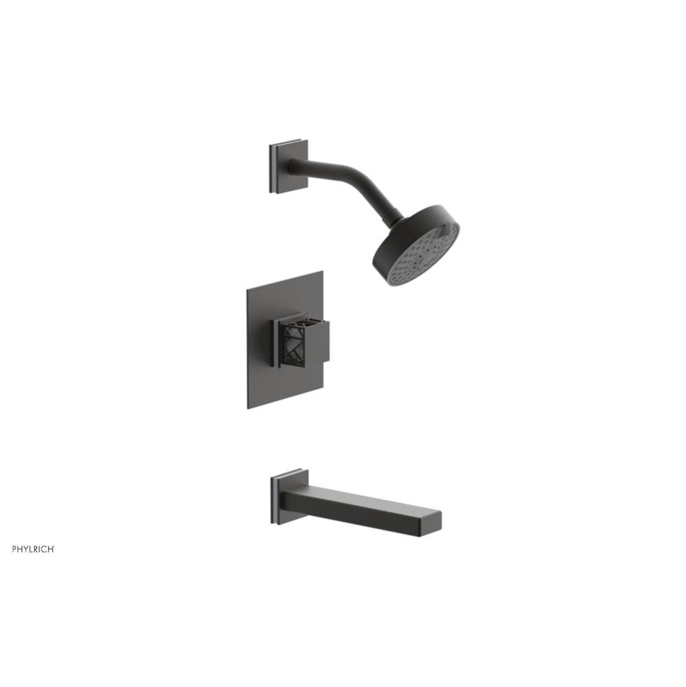 Oil Rubbed Bronze Jolie Pressure Balance Tub & Shower Set With Square Trim