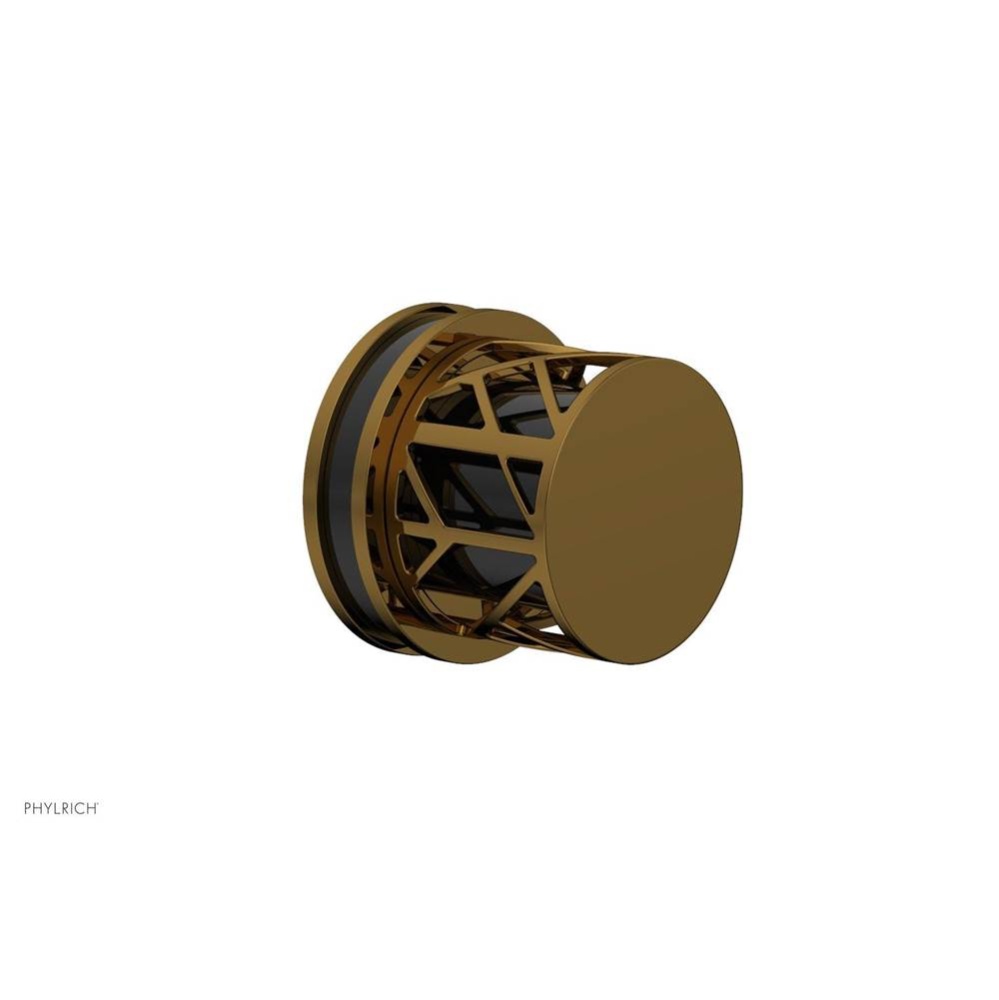 French Brass (Living Finish) Jolie Diverter/Volume Control Trim With Round Cutaway Handles And Bla