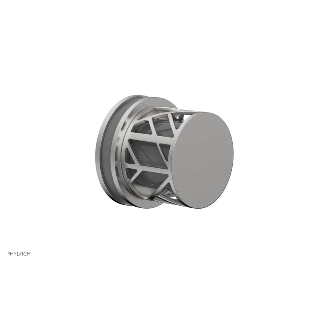 Satin Chrome Jolie Diverter/Volume Control Trim With Round Cutaway Handles And Grey Accents