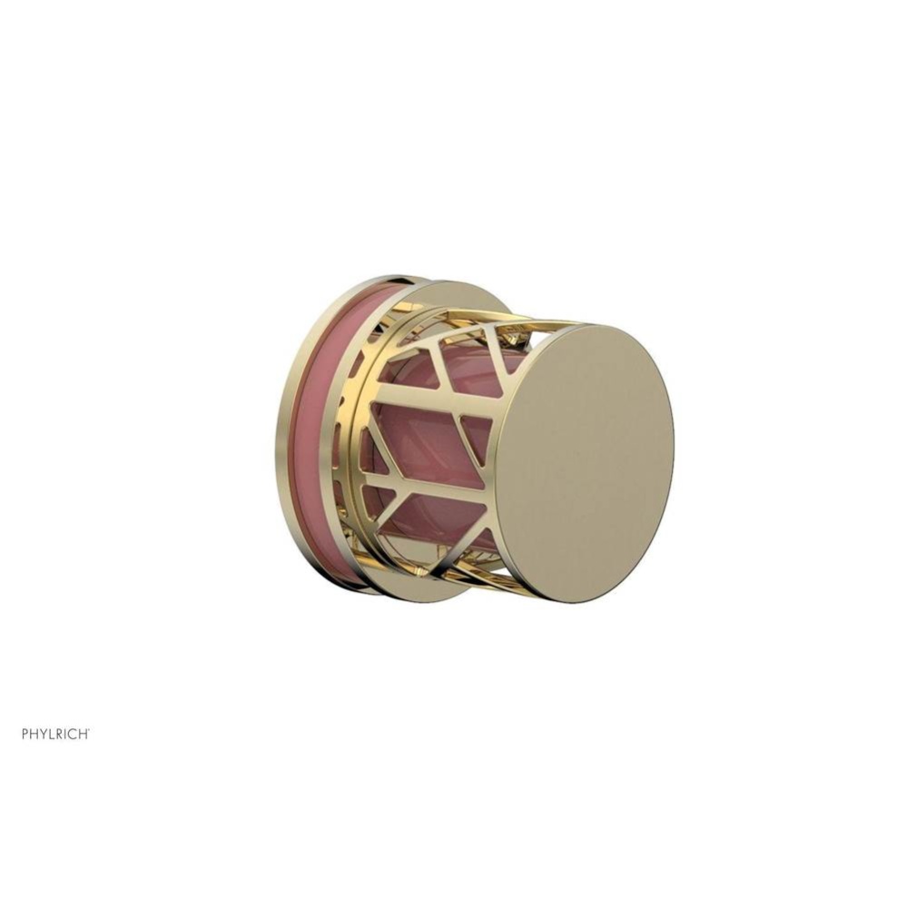 Polished Brass Uncoated (Living Finish) Jolie Diverter/Volume Control Trim With Round Cutaway Hand