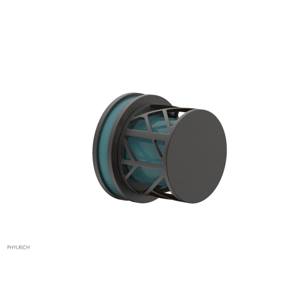 Oil Rubbed Bronze Jolie Diverter/Volume Control Trim With Round Cutaway Handles And Turquoise Acce
