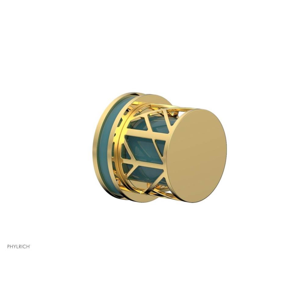 Polished Gold Jolie Diverter/Volume Control Trim With Round Cutaway Handles And Turquoise Accents