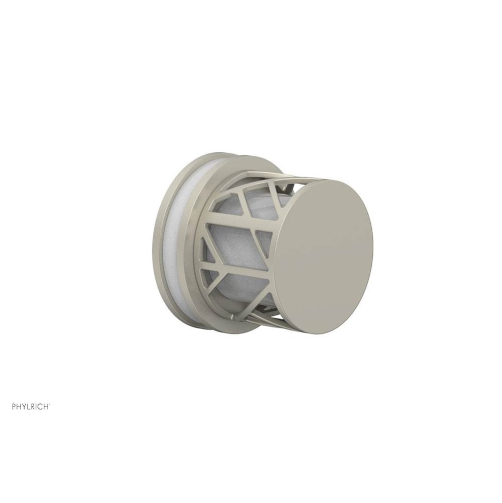 Burnished Nickel Jolie Diverter/Volume Control Trim With Round Cutaway Handles And Gloss White Acc