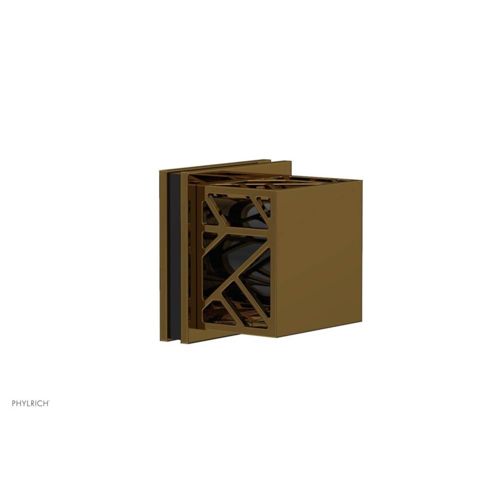 French Brass (Living Finish) Jolie Diverter/Volume Control Trim With Square Cutaway Handles And Bl