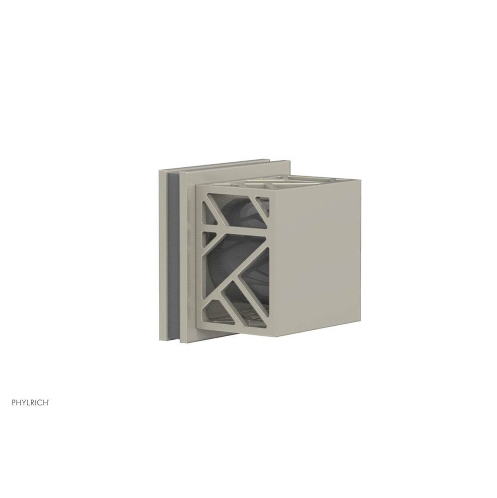 Burnished Nickel Jolie Diverter/Volume Control Trim With Square Cutaway Handles And Grey Accents