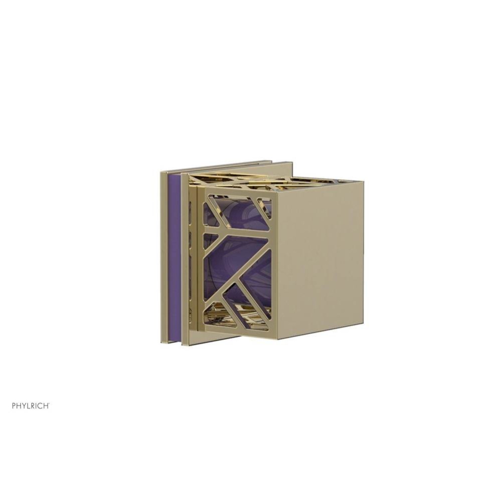 Polished Brass Uncoated (Living Finish) Jolie Diverter/Volume Control Trim With Square Cutaway Han