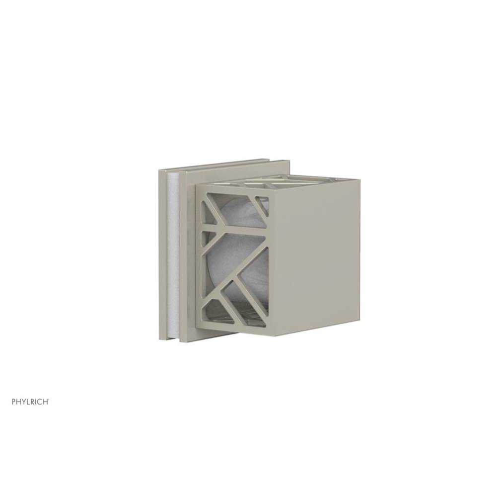 Burnished Nickel Jolie Diverter/Volume Control Trim With Square Cutaway Handles And Gloss White Ac