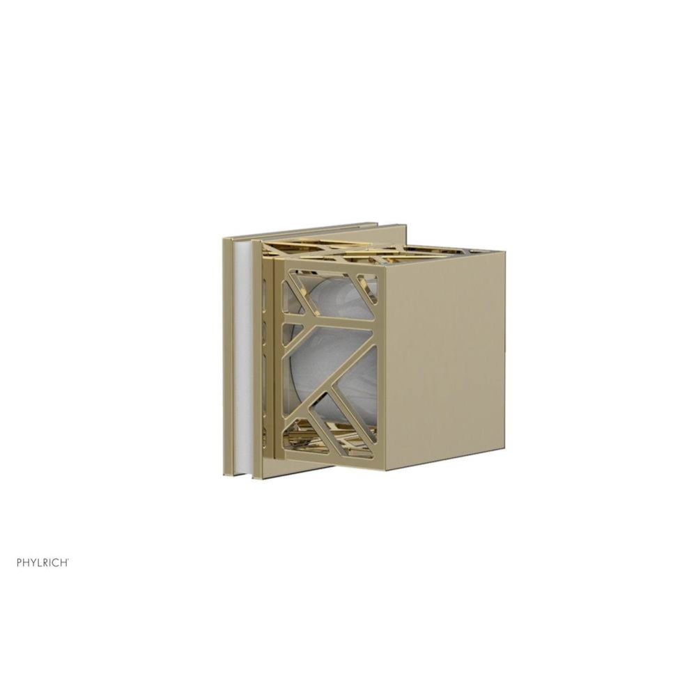 Polished Brass Uncoated (Living Finish) Jolie Diverter/Volume Control Trim With Square Cutaway Han