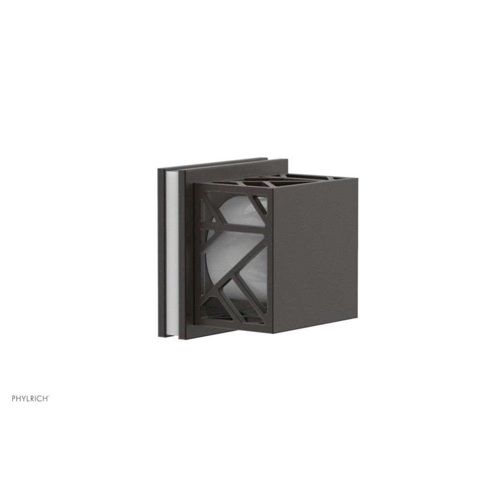 Oil Rubbed Bronze Jolie Diverter/Volume Control Trim With Square Cutaway Handles And Gloss White A