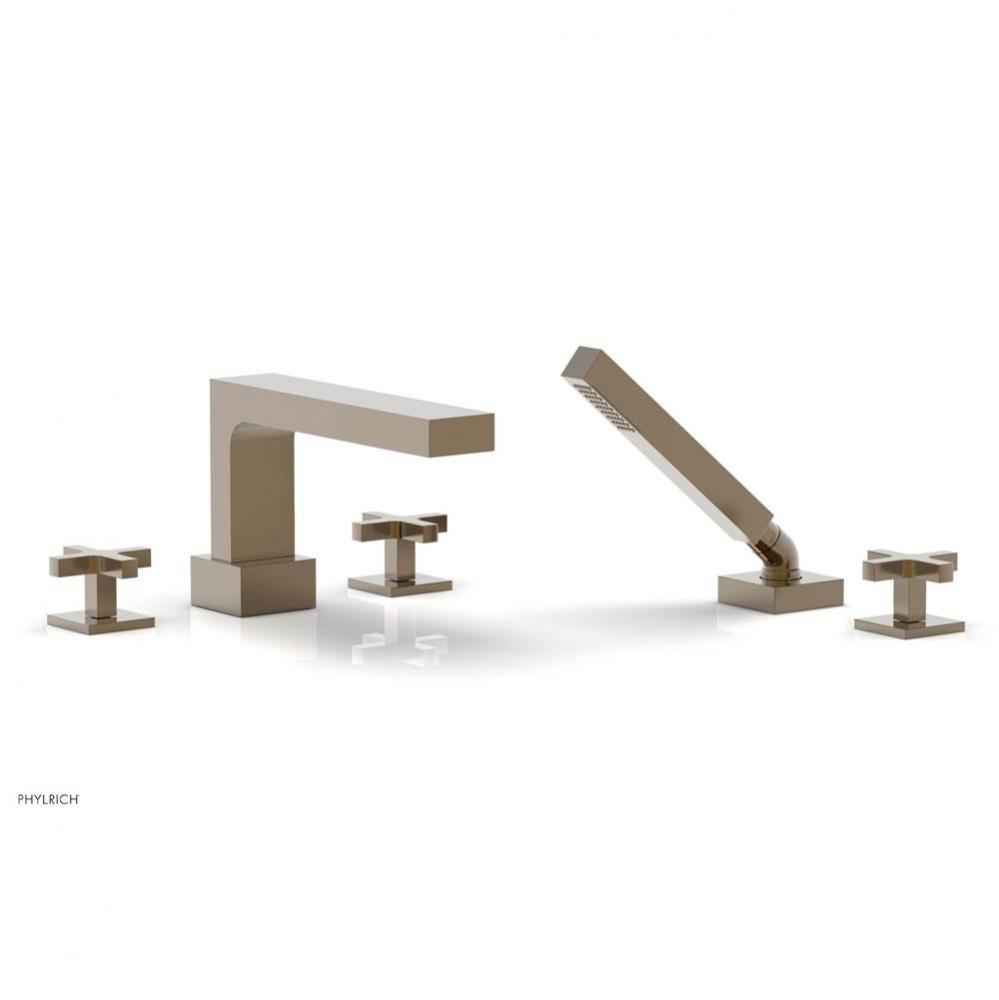 CROI - Deck Tub Set with Hand Shower - Cross Handles