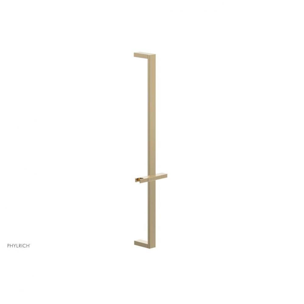 Satin Brass 27'' Flat Adjustable Handshower Slide Bar With Holder