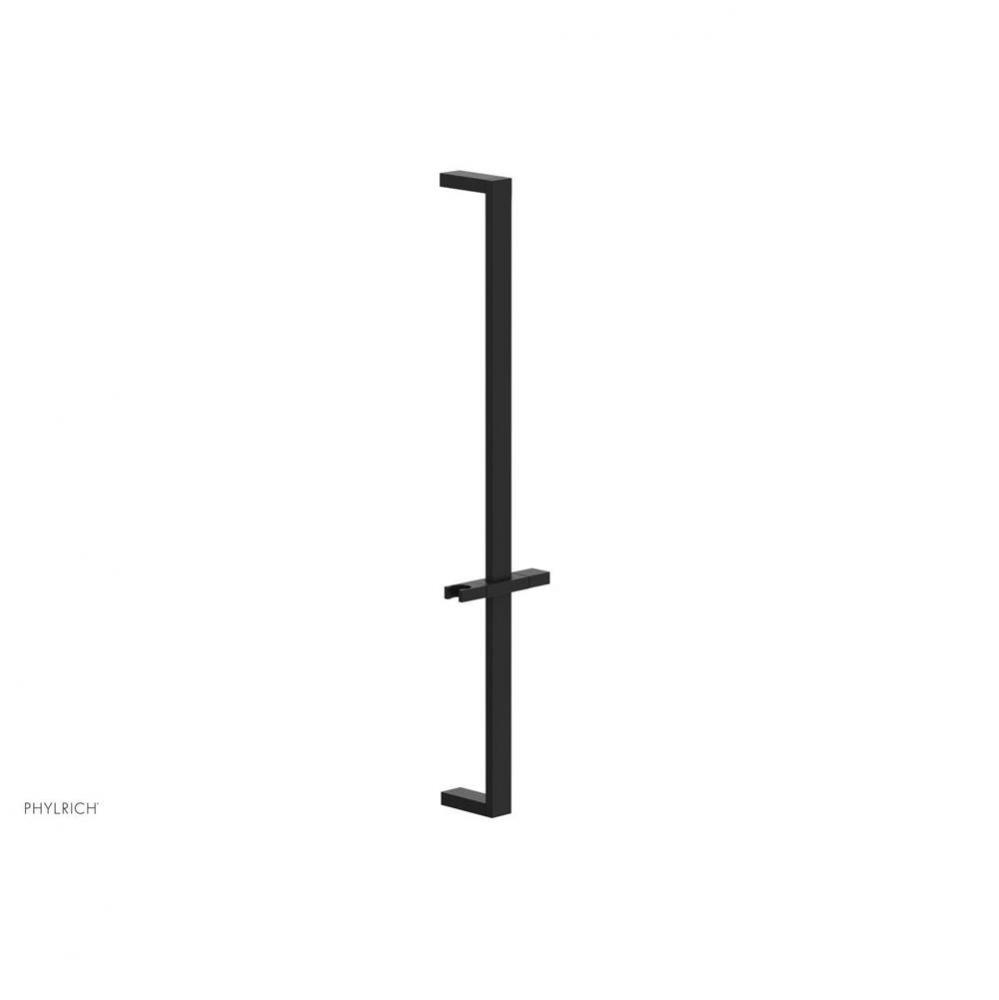 Matte Black 27'' Flat Adjustable Handshower Slide Bar With Holder