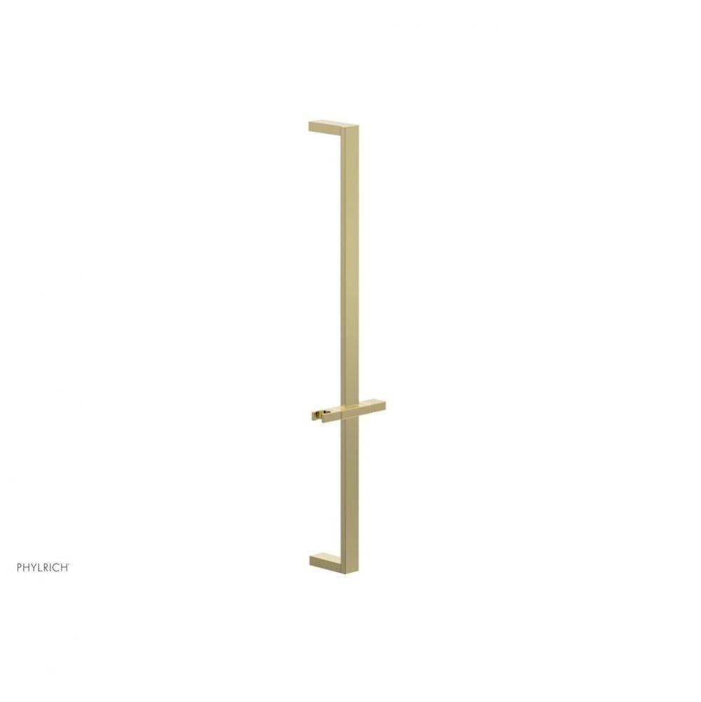 Polished Brass 27'' Flat Adjustable Handshower Slide Bar With Holder