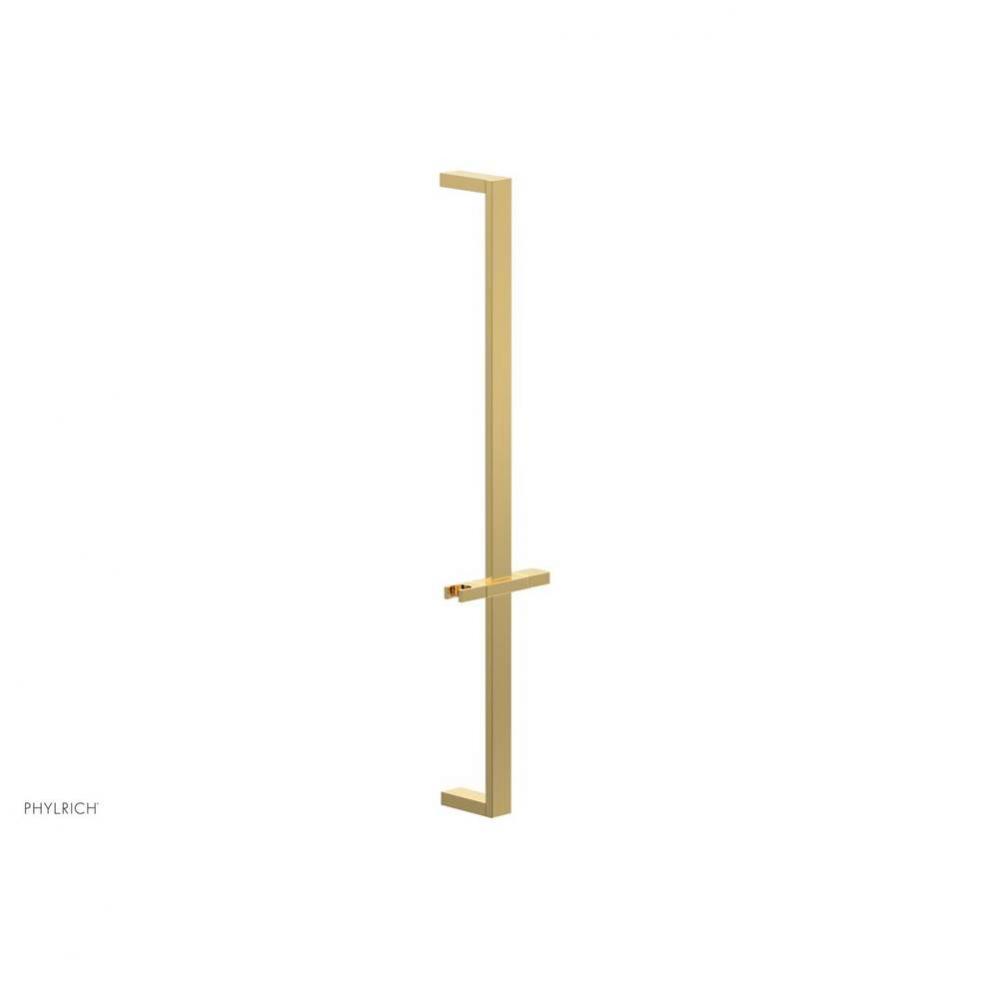 Polished Gold 27'' Flat Adjustable Handshower Slide Bar With Holder