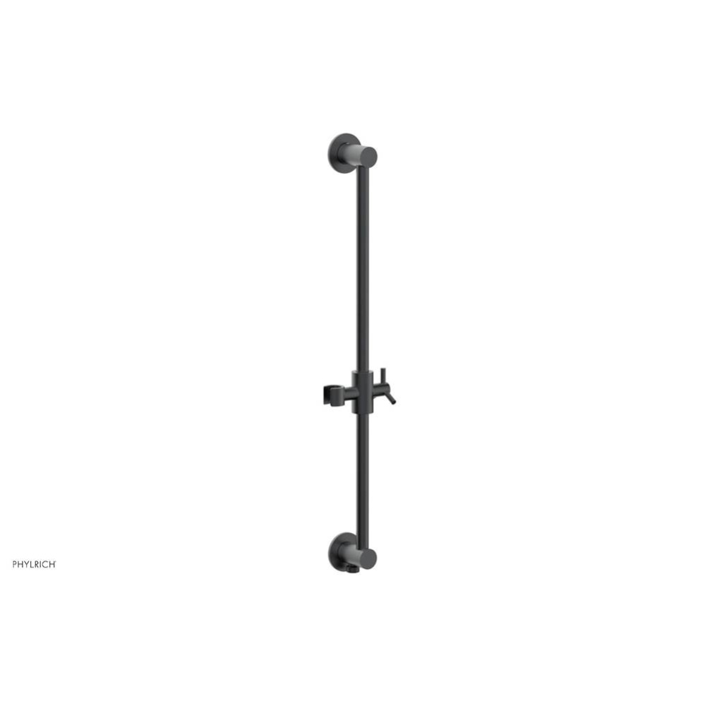 Gunmetal Gray Modern 24'' Handshower Slide Bar With Holder And Integrated Outlet