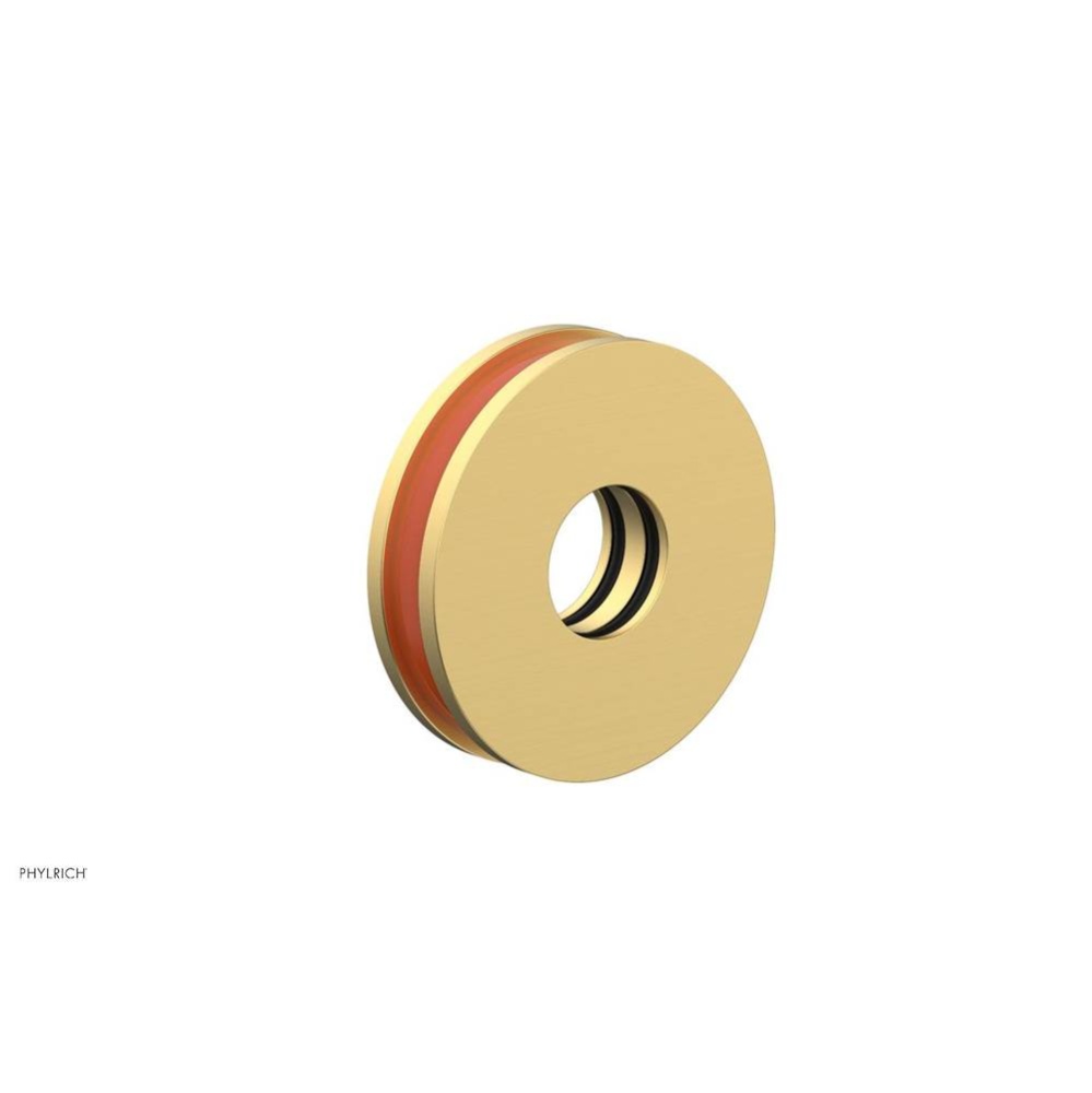 Burnished Gold Jolie Round Shower Arm Flange With Orange Accents