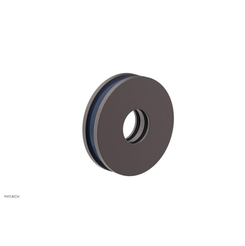 Weathered Copper Jolie Round Shower Arm Flange With Navy Blue Accents