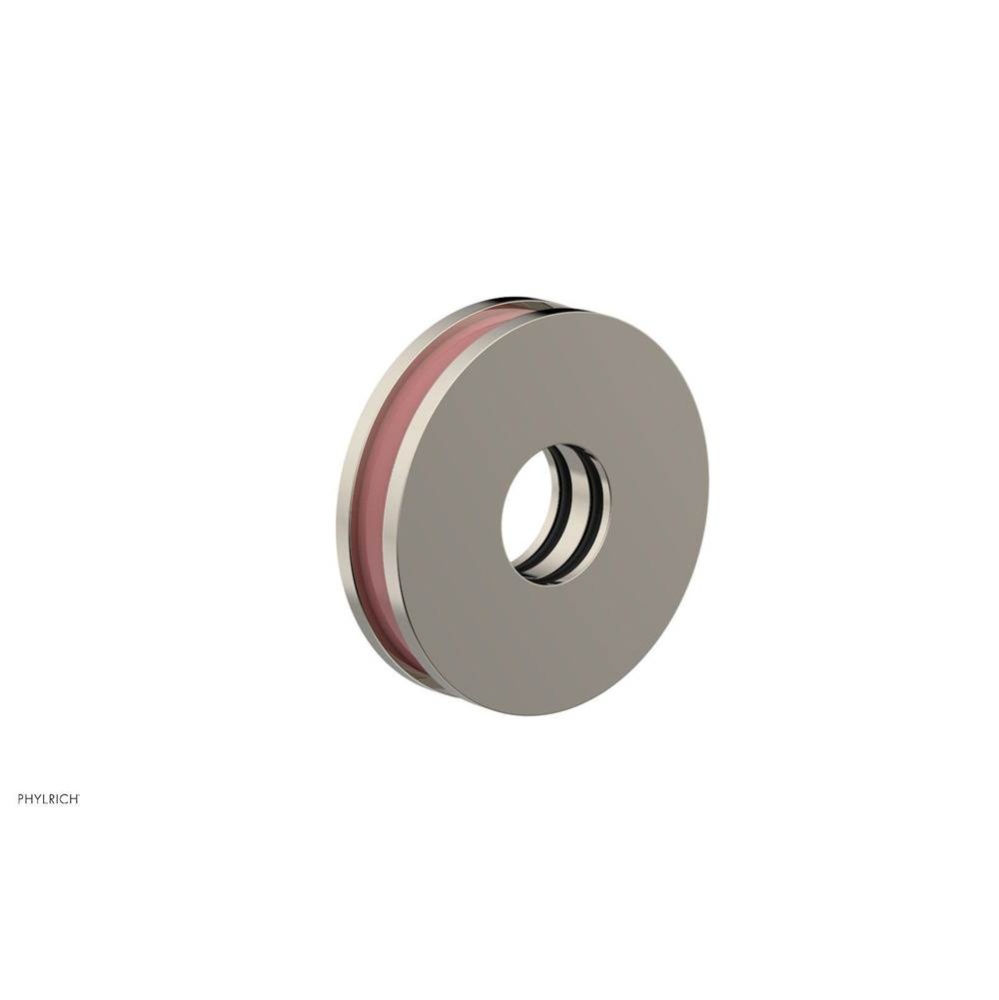 Polished Nickel Jolie Round Shower Arm Flange With Pink Accents