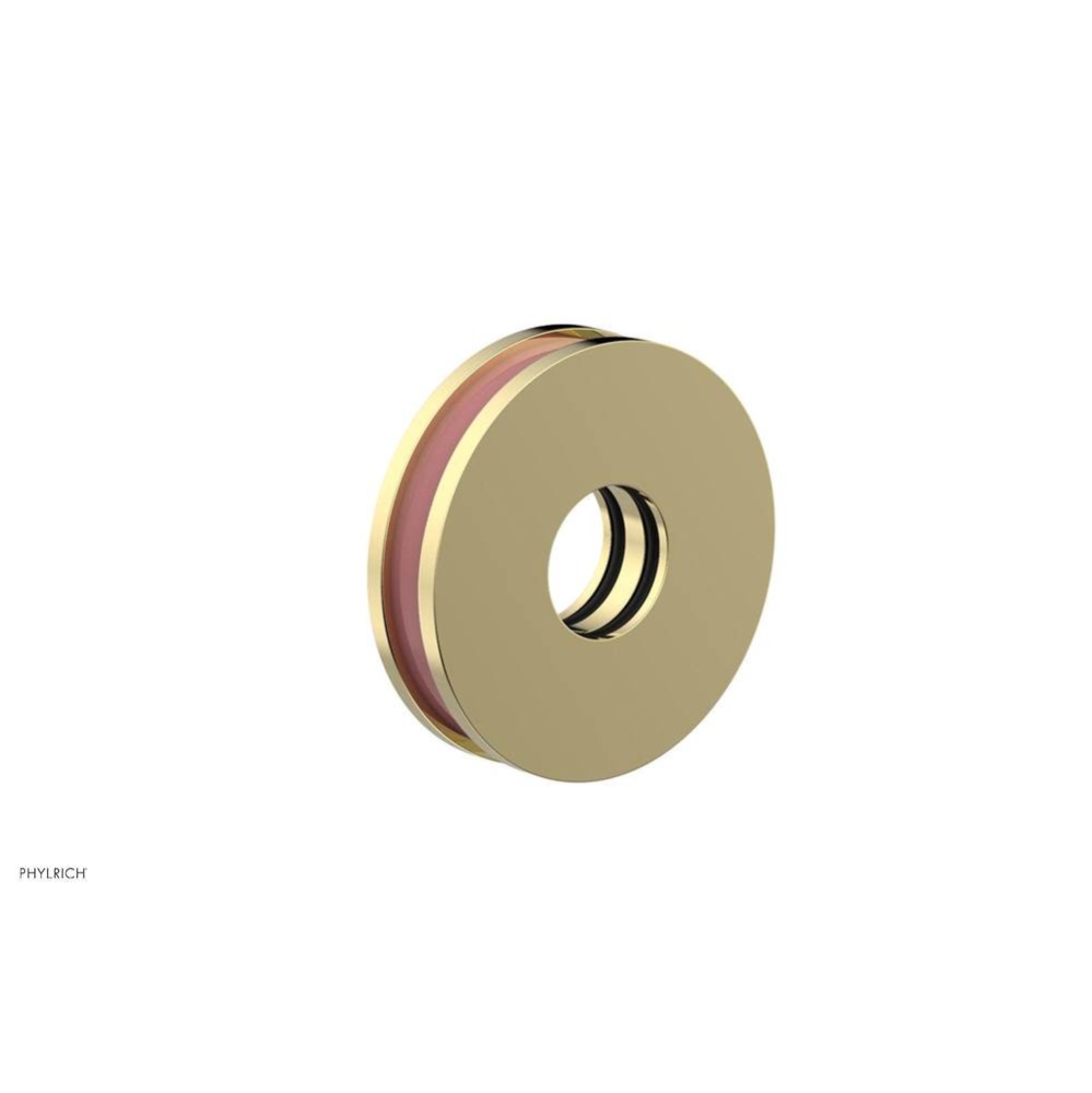 Polished Brass Jolie Round Shower Arm Flange With Pink Accents