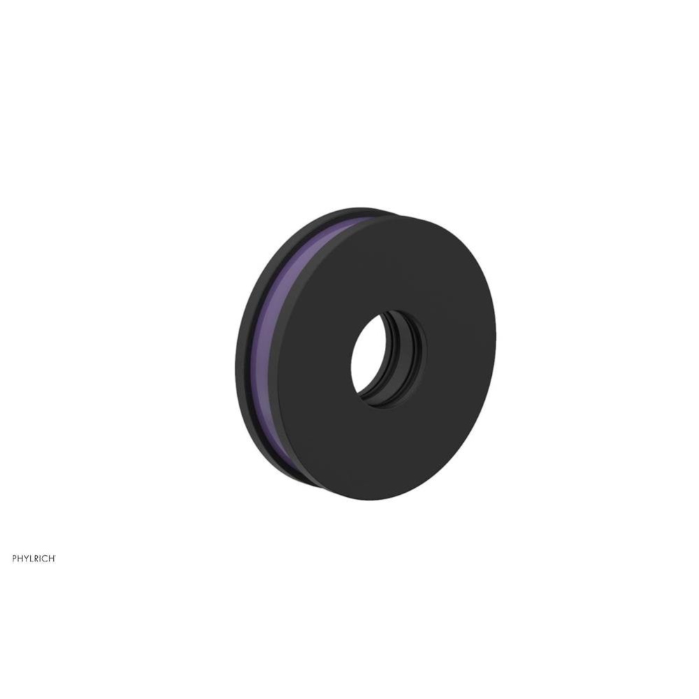 Matte Black Jolie Round Shower Arm Flange With Purple Accents