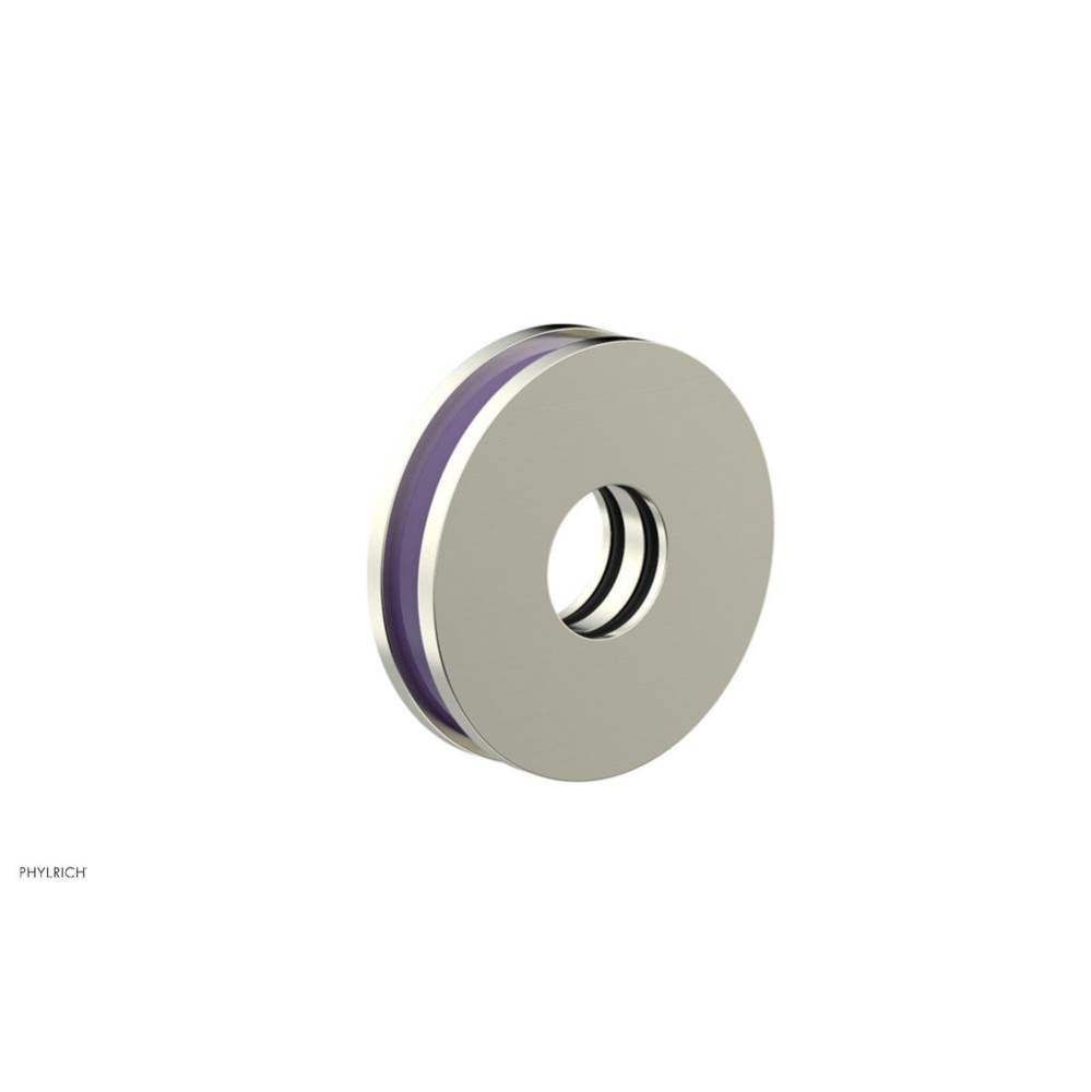 Satin Nickel Jolie Round Shower Arm Flange With Purple Accents