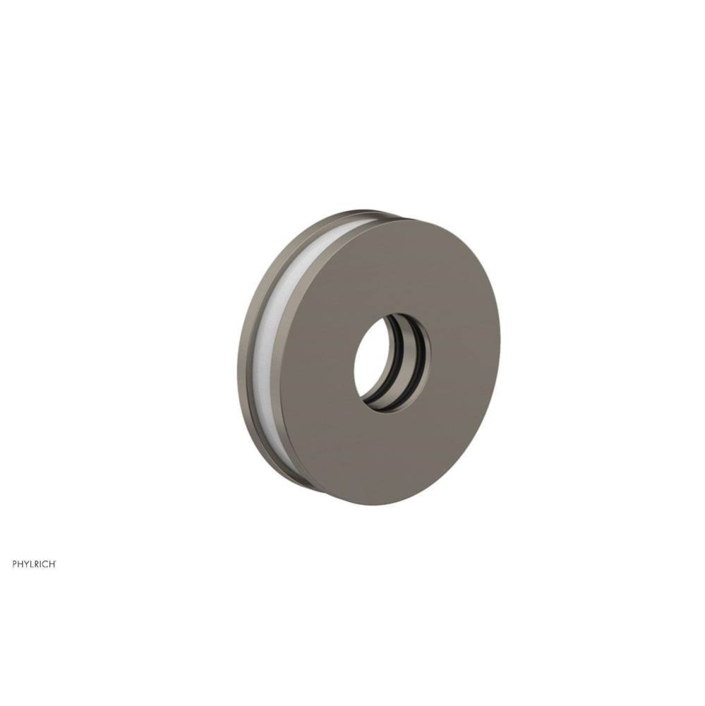 Pewter Jolie Round Shower Arm Flange With Gloss White Accents