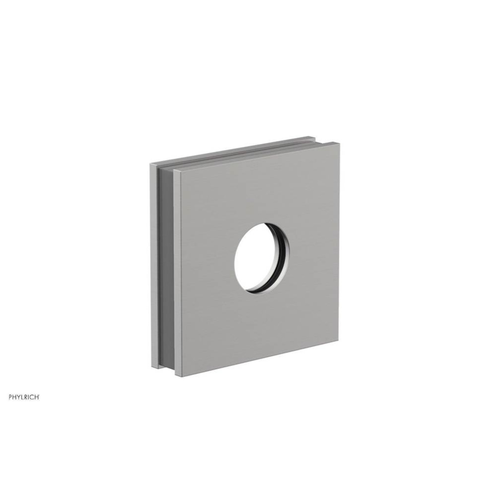 Satin Chrome Jolie Square Shower Arm Flange With Grey Accents
