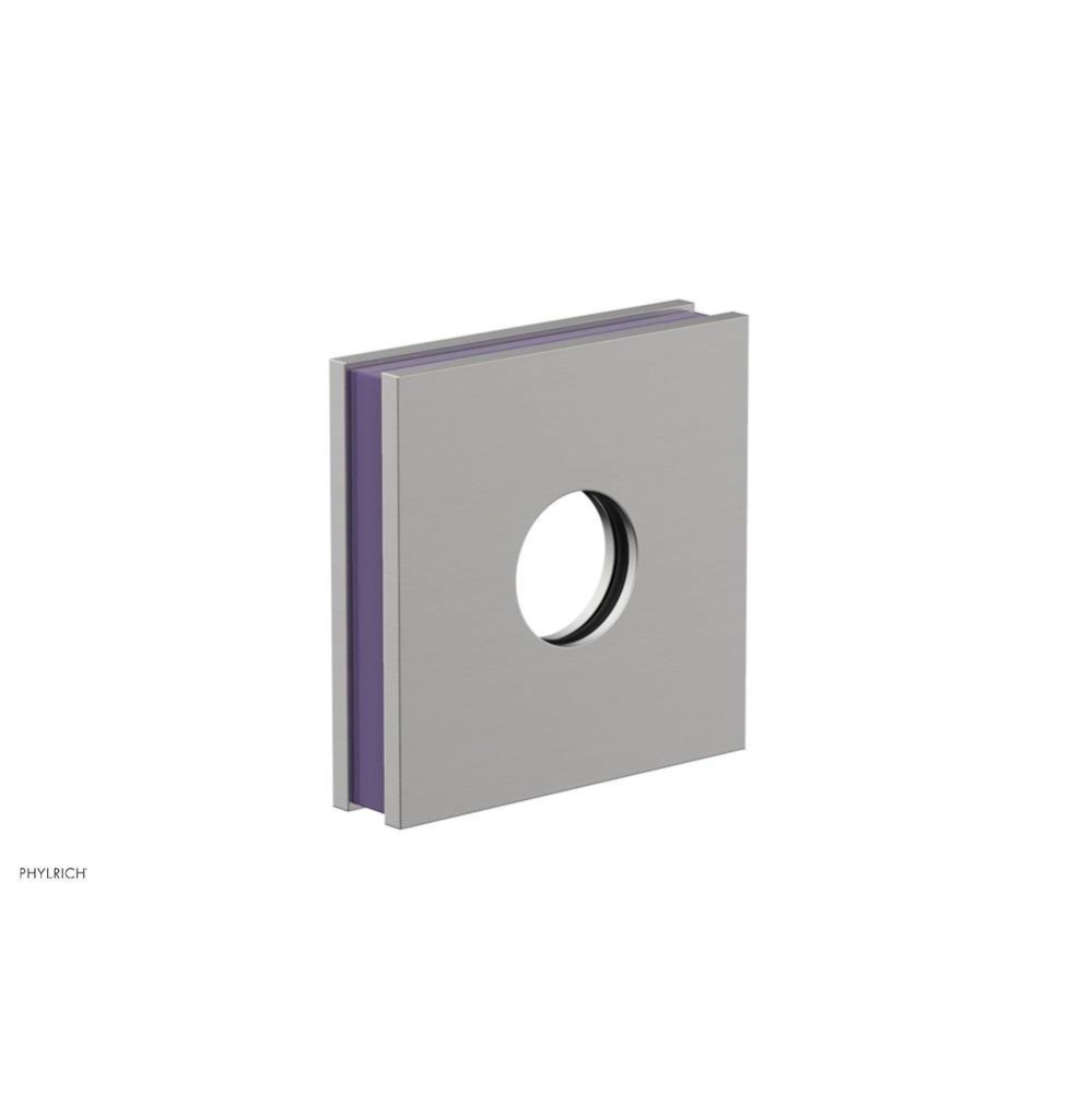 Satin Chrome Jolie Square Shower Arm Flange With Purple Accents