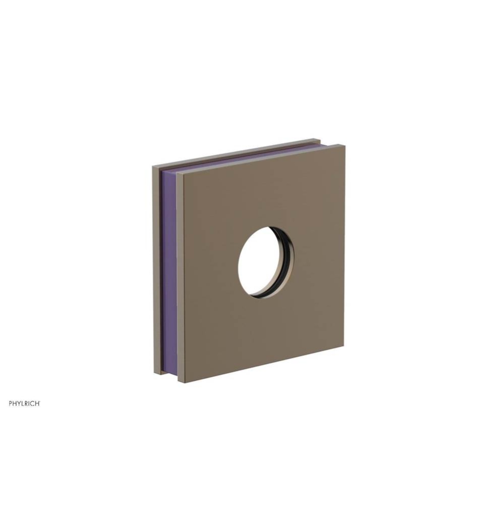 Antique Brass Jolie Square Shower Arm Flange With Purple Accents