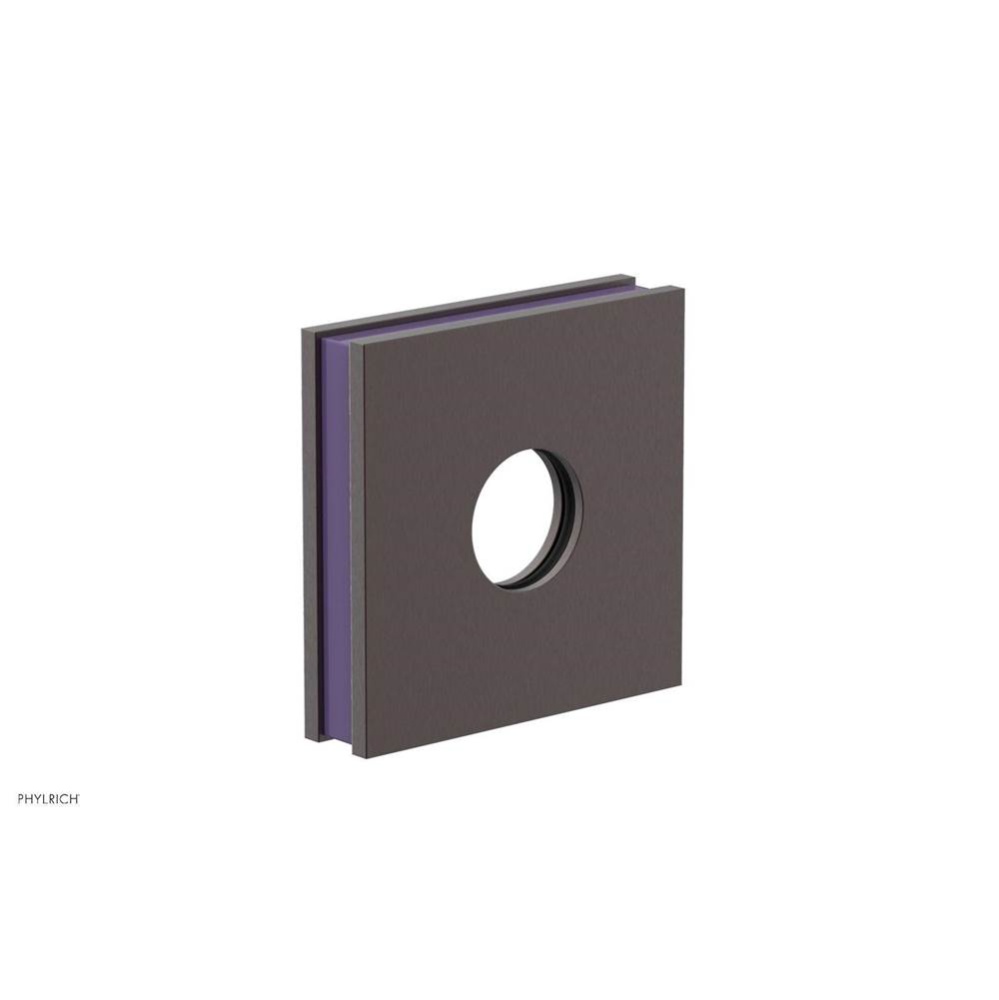 Weathered Copper Jolie Square Shower Arm Flange With Purple Accents