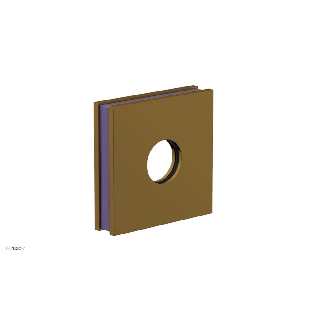 French Brass (Living Finish) Jolie Square Shower Arm Flange With Purple Accents