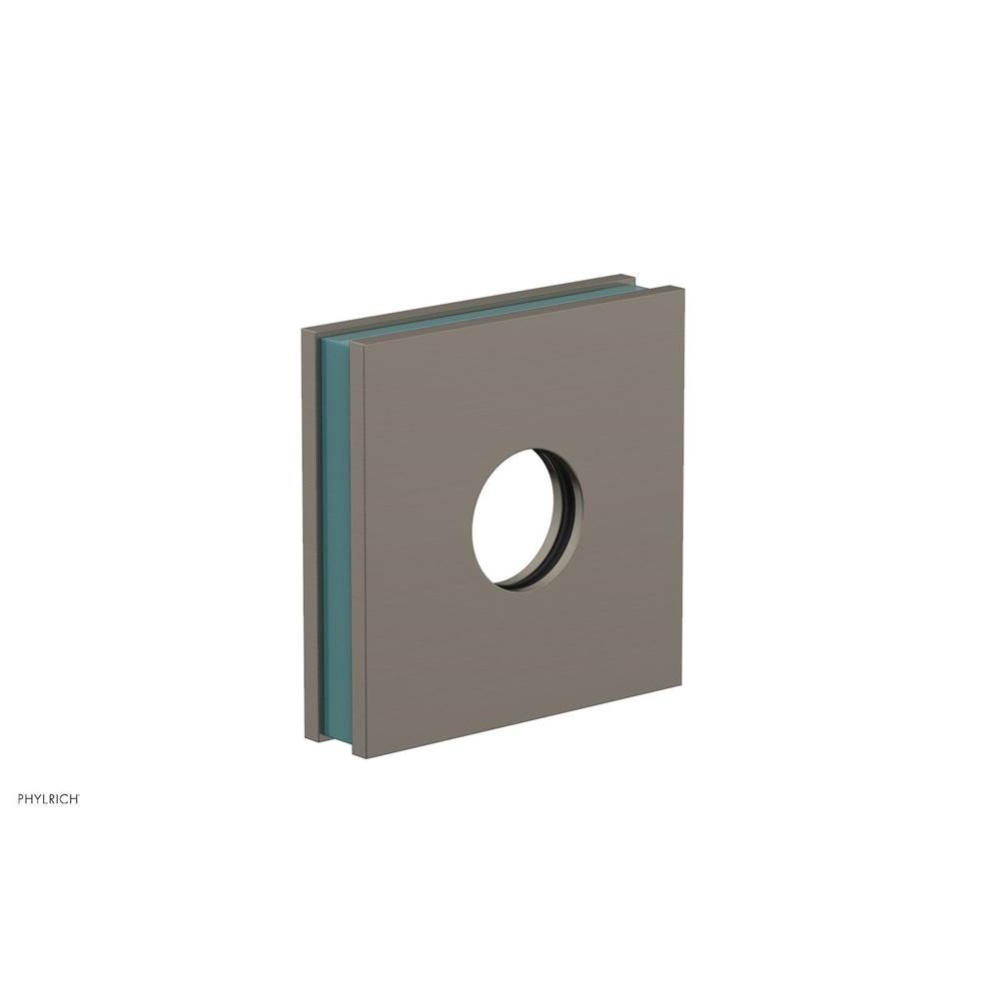 Pewter Jolie Square Shower Arm Flange With Turquoise Accents