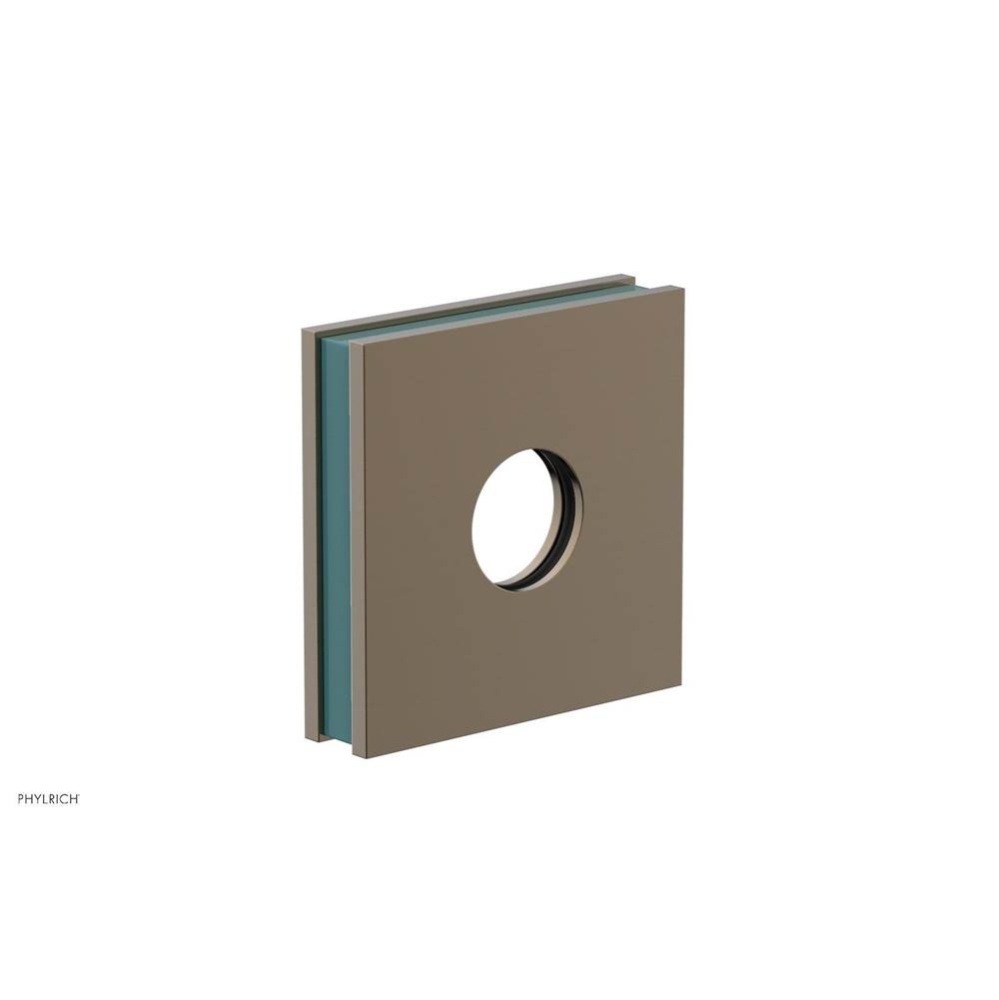 Antique Brass Jolie Square Shower Arm Flange With Turquoise Accents