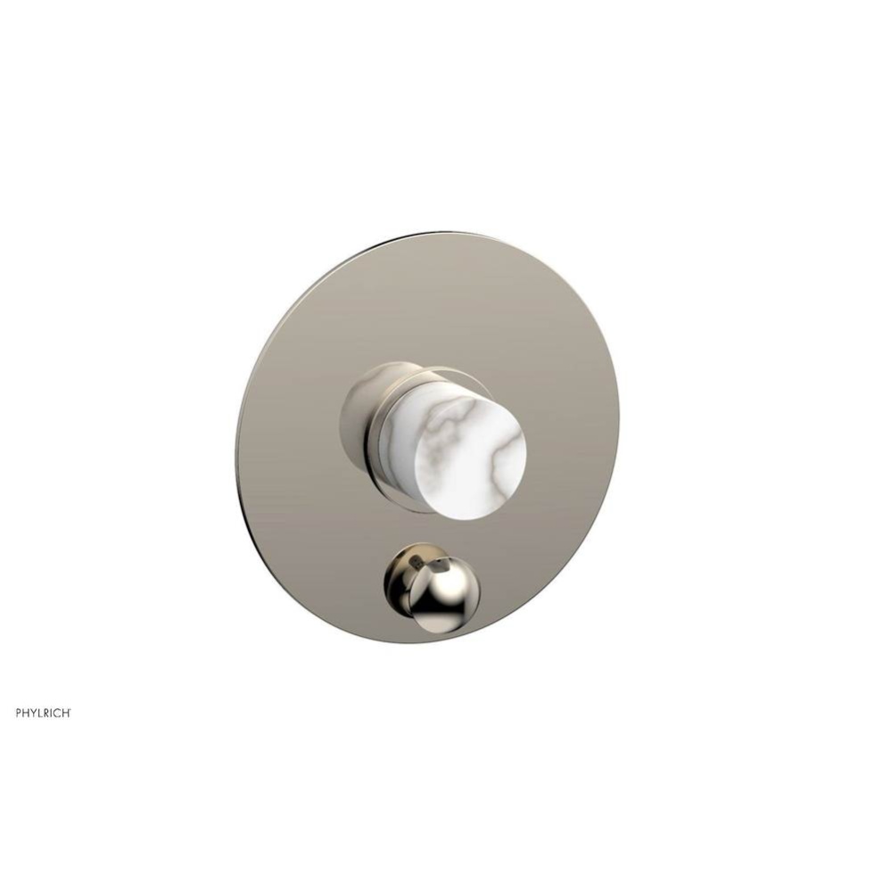 Rnd Pb Shower Plate W/ D Marble Handle