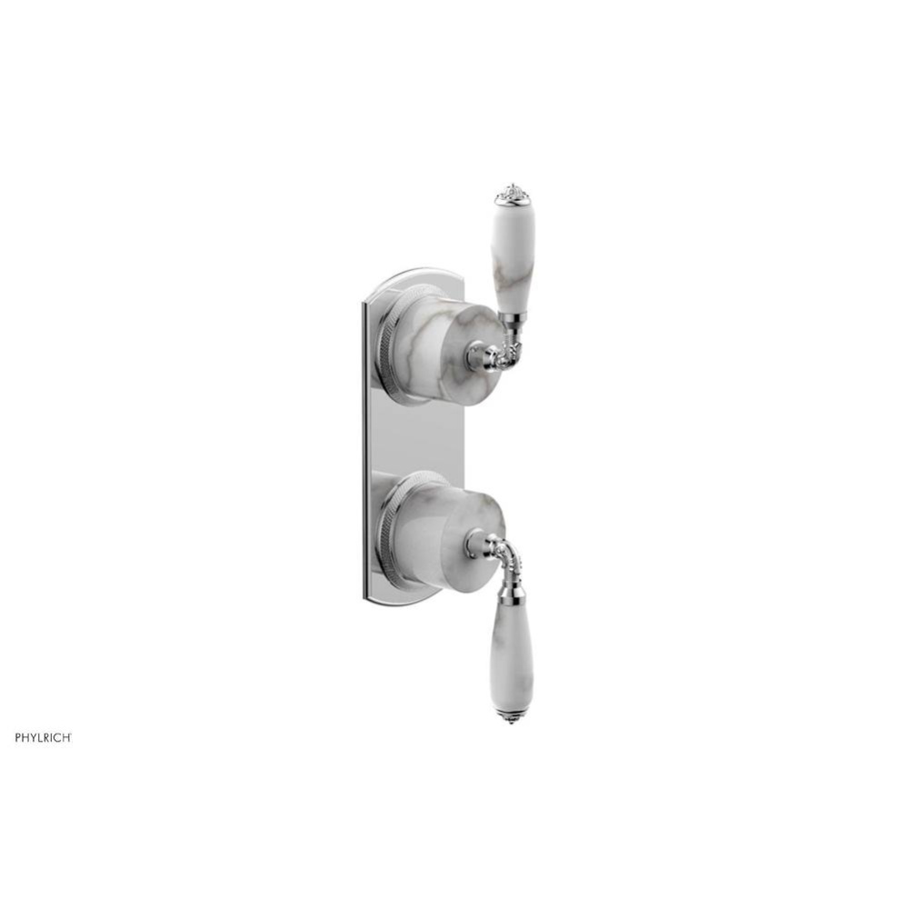 1/2'' Mini Therm 2 Hdl  Wht Mrbl Lvr Hdls Valen