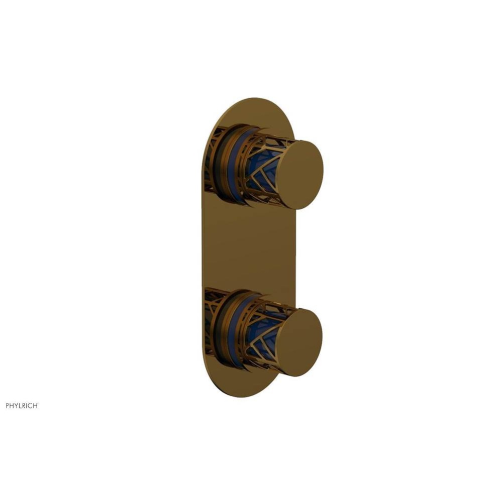 French Brass (Living Finish) Jolie Oval Thermostatic Trim With Diverter Or Volume Control, Round C