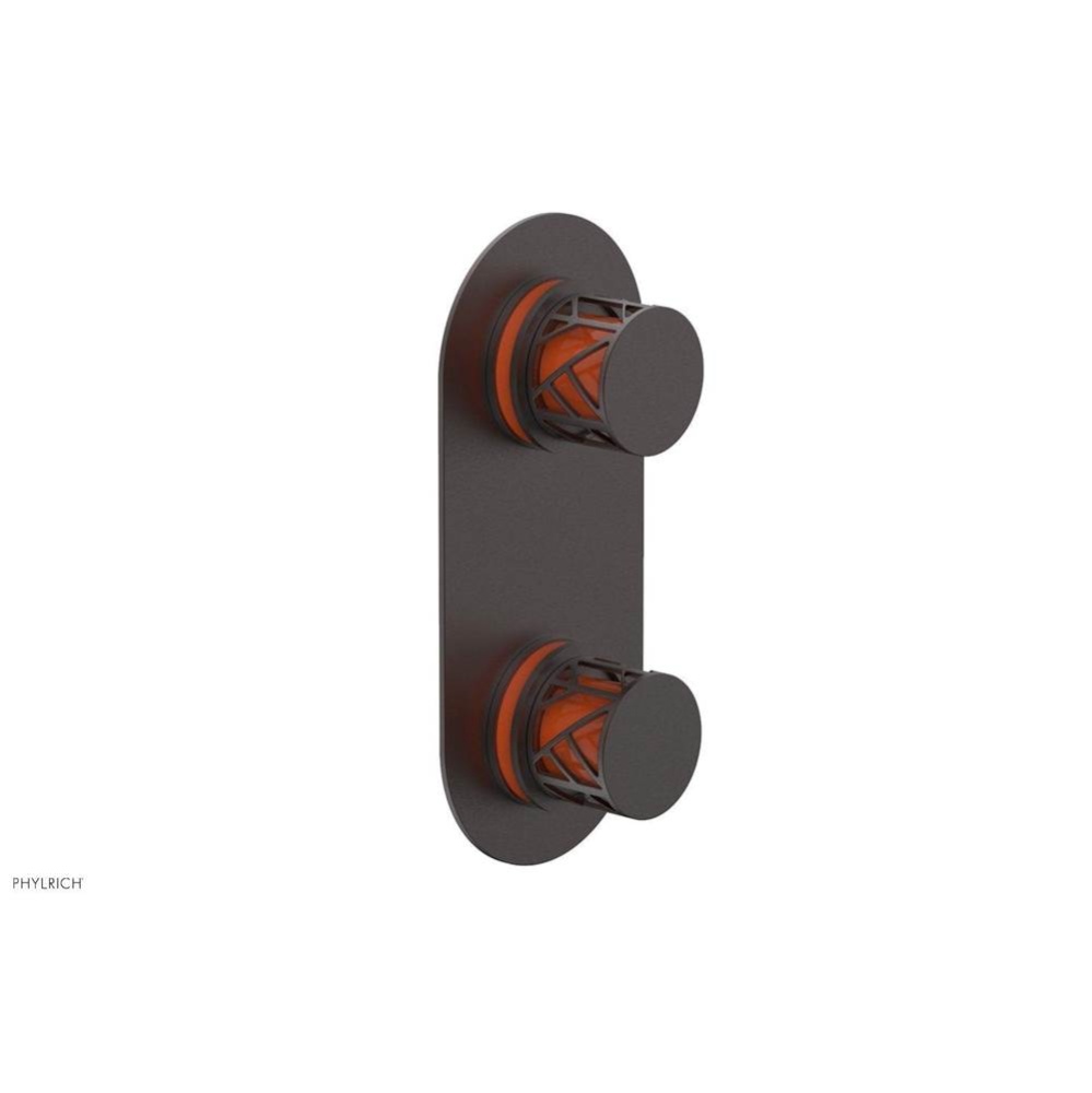 Weathered Copper Jolie Oval Thermostatic Trim With Diverter Or Volume Control, Round Cutaway Handl